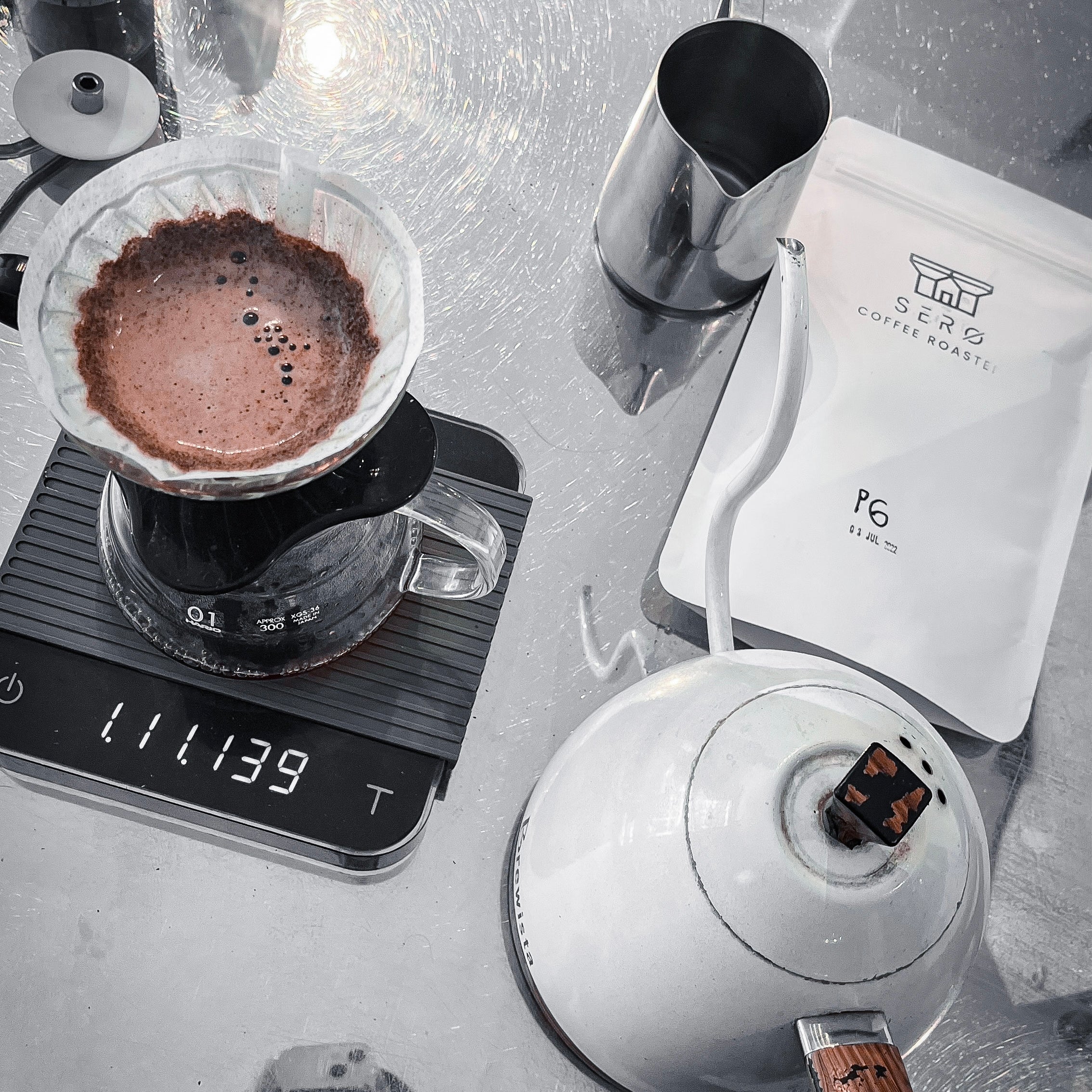 Ethiopia Peaberry Brewing in v60